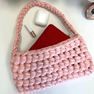 NEW Pink Crochet Shoulder Bag